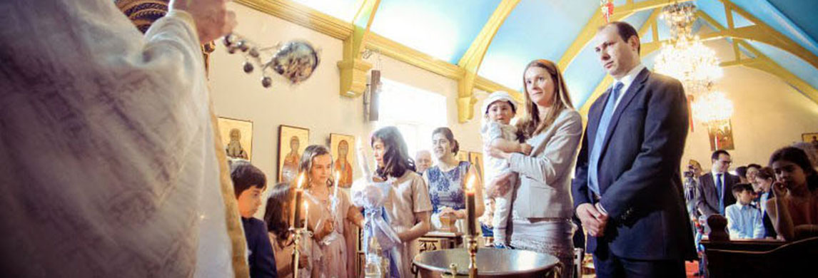 Christening at Greek Orthodox Church of St George in Kingston