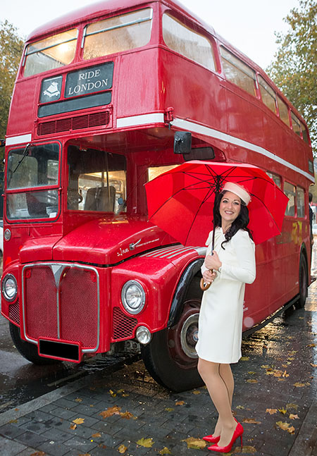 A London's red bus used as photo shoot backround A London's red bus used as photo shoot backround